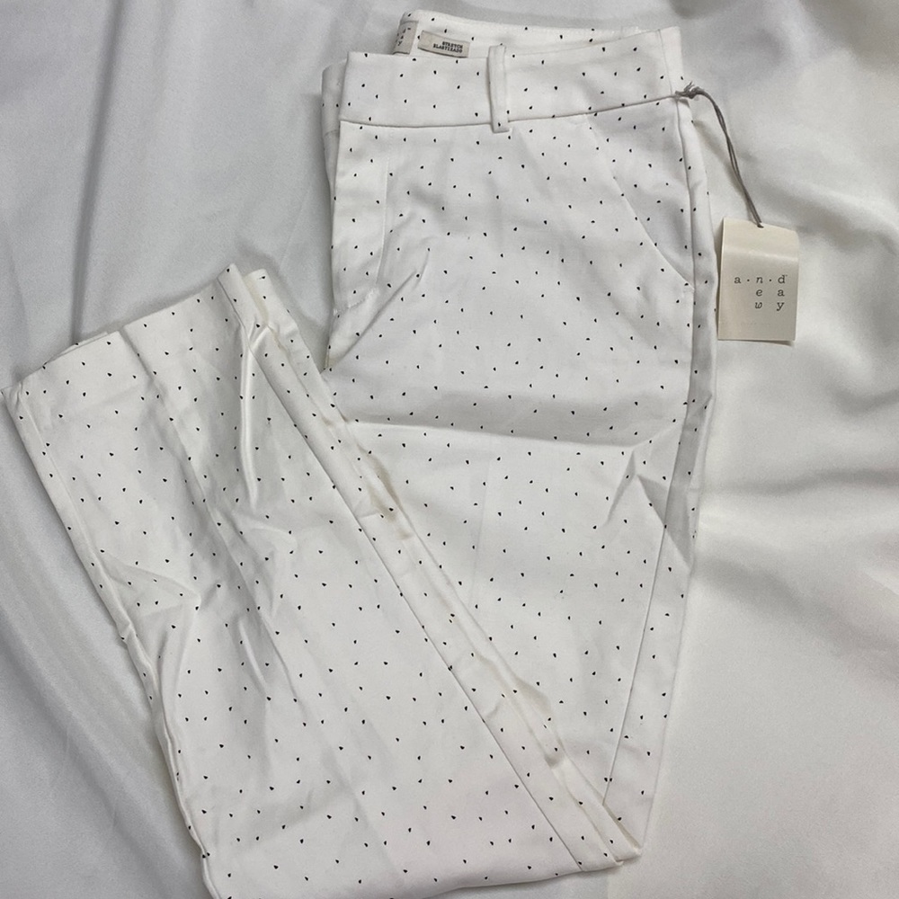 White pants with black specks